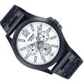 CASIO WHITE DIAL WITH DATE, DAY & 24 INDICATOR MEN'S WATCH - MTP-E350B-7BVDF. 
