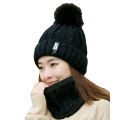 Buy 1 Cap Get 1 Free Neck warmer - Mahroon Woolen Beanie Cap With Neck Scarf For Women. 
