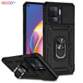 Cross-border application OPPO A74 Sergeant Anti-Drop Phone Case realme c11 Ring Sliding Window 2-in-1 Protective Case. 