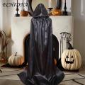 ECHIDNA Cosplay Cloak Dark Style Satin Hooded Witch Cape for Halloween Cosplay Unisex Floor Length Costume for Stage Performance Cosplay Hooded Cape. 