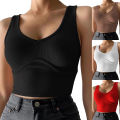Sports Top Solid Color y Streetwear Sleeveless Sports Top. 