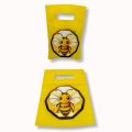 Honeybee Goody Bags - 8 x 6 Inch - Fabric Gift Bags - Honeybee Themed Party - Yellow - Unisex - Pack Of 10. 