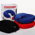 Microbead Travel Neck Pillow - Massage Pillow for Men and Women - Battery Operated Multicolor. 