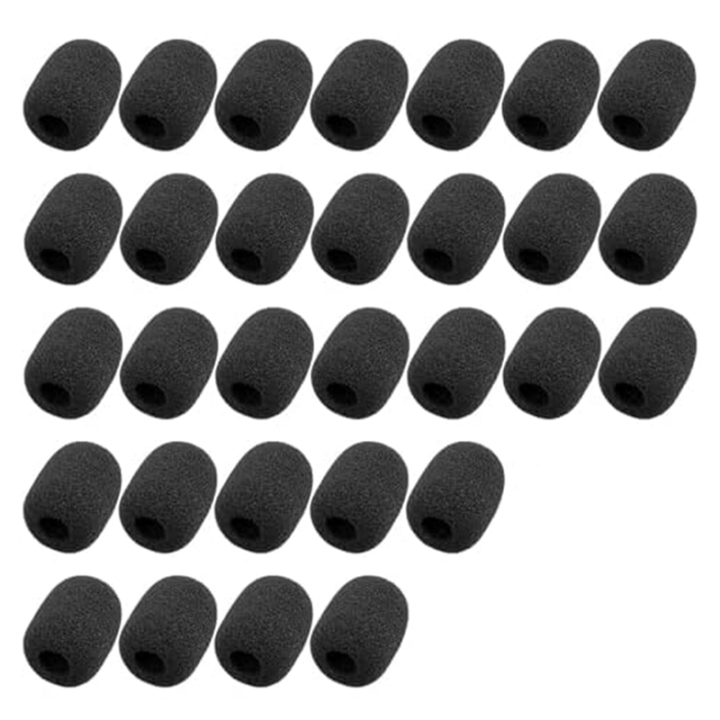30 Pack Foam Microphone Windscreen,Mini Size Lapel Headset Mic Foam Covers for Headset Microphone Durable Easy to Use
