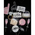 Pack of 24  BRIDAL SHOWER Photo Prop - Wedding PhotoProps (Team Bride & Groom Prop). 