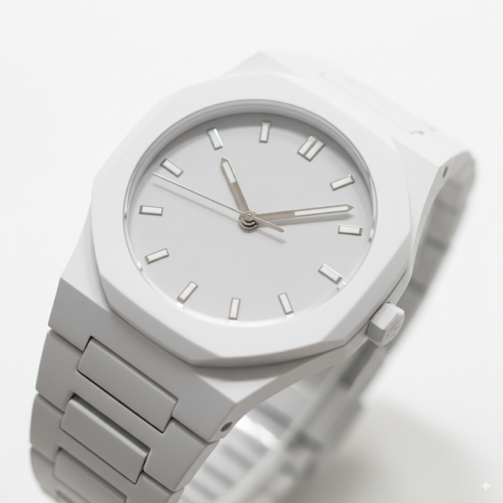 White Arabic Aura Watch | Stylish Luxury Wrist Watch | Premium Analog Design for Men & Women
