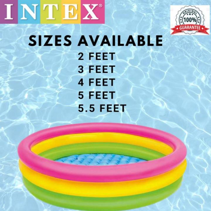 INTEX Swimming Pool for kids 3 ft, 4 ft, 5ft, 6ft, 8ft, 12 feet Baby Bath tub