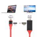 1080P Type TV Cable USB C to HDMI-compatible Cable 2M Type-C Micro HD TV Cable Adapters For Samsung Huawei USB-C HDTV Projector. 