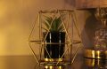 Modern Decorative Porcelain Flower Vase Metal Cage with Artificial Plant. 