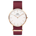 Daniel Wellington Classic Roselyn Red Nato Strap  White Dial Watch for Ladies - DW00100267. 