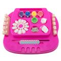 Nail Art Saloon Glitter Set For Nail Polishing Pretend  Play Girls Toys - pink. 