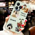 For iPhone 12 Pro Max Back Cover Case Fashion Cartoon Hand Dog Soft Silicone Shockproof Camera Lens Protector Phone Cases. 