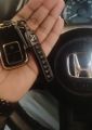 Premium Leather Car Metal Keychain with Honda logo Design. 