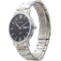 Bonito K-6112-ST-BLK Metal Band Men Watch. 