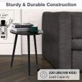 Side Table, Round Modern Home Decor Coffee Tea End Table for Living Room, Bedroom and Balcony, Easy Assembly. 