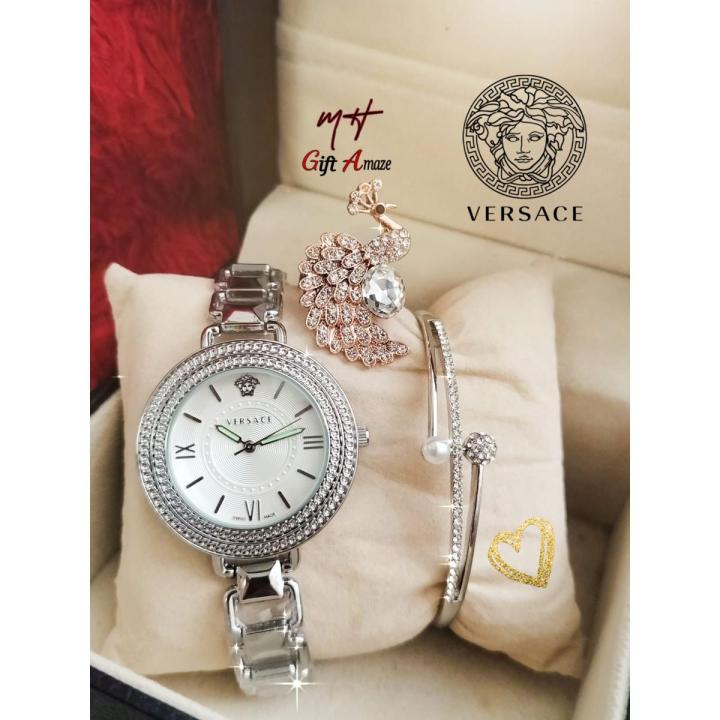 *FT Ladies Jewellery Gift Amaze Set Watch + Bracelet + Ring 💍+ High Quality Gift Amaze Box 🎁