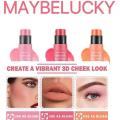 Maybelucky Double-Ended Blush Cream - Create a Vibrant 3D Cheek Look, Long-Lasting Blusher. 