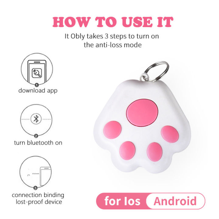 Smart Bluetooth Anti-Lost Device Dog Paw Finder Locator Mobile Wallet Key Backpack Anti-Lost Tracking