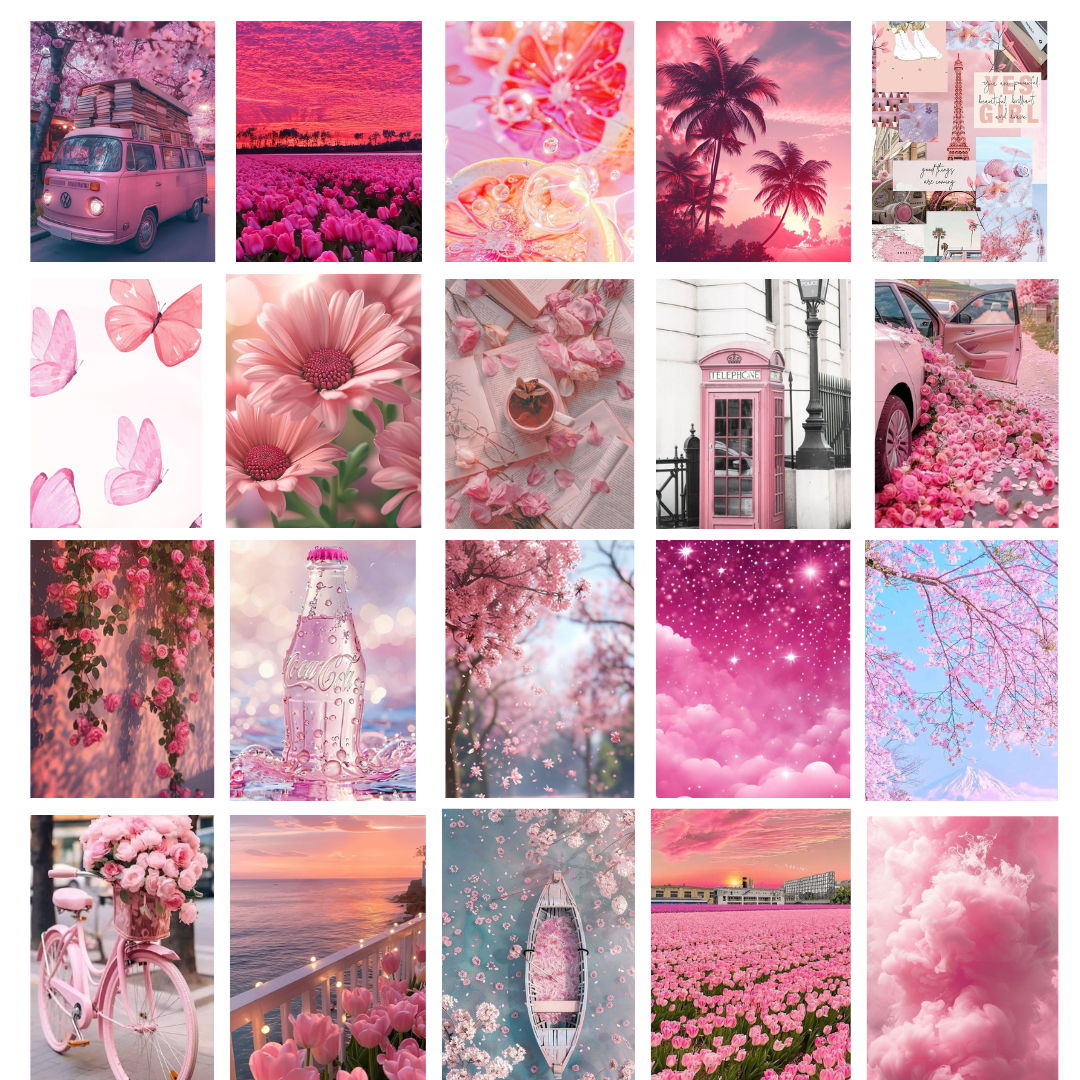Pack of 50 Pink Wall Collage Set Aesthetic
