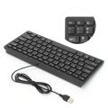 USB Wired Keyboard Portable 78 Keys Mini Desktop Laptop Keyboard for Home OfficeBlack. 