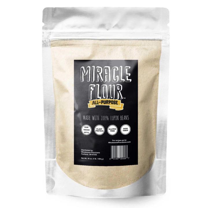 Lupin Flour 454 gram,  All Purpose, Gluten Free, Vegan, Plant Protein, Low Carb Flour, Keto-Friendly, High Protein, Miracle Flour)