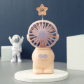 Astronaut Mini Handheld Fan Star Gradient Lights Desktop Fans Portable USB Rechargeable Fan with Mesh Cover. 