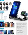 WAITIEE Wireless Charger -3 in 1 15W Fast Charging Station for i-Phone 14/13/12/11 Series/XS/Max/XR/XS/X/8 Plus/Galaxy and iWatch SE/6/5/4/3/2 & (No Watch Charging Cable). 