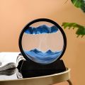 7 Inch White 3D Sand Art | Mesmerizing Sand Clock | Moving Sand Art | Hourglass Sand Timer | Decorative Accent with Deep Sea Landscape | Aesthetic Home Decoration Piece with Metal Stand. 
