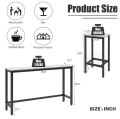 Counter Height Dining Set, 4 Pieces Long Pub Table Set with 3 Stools, Kitchen Table Set for 3, Bar Table Set for Small Space, Modern Breakfast Dining Table Set for Home/Restaurant. 
