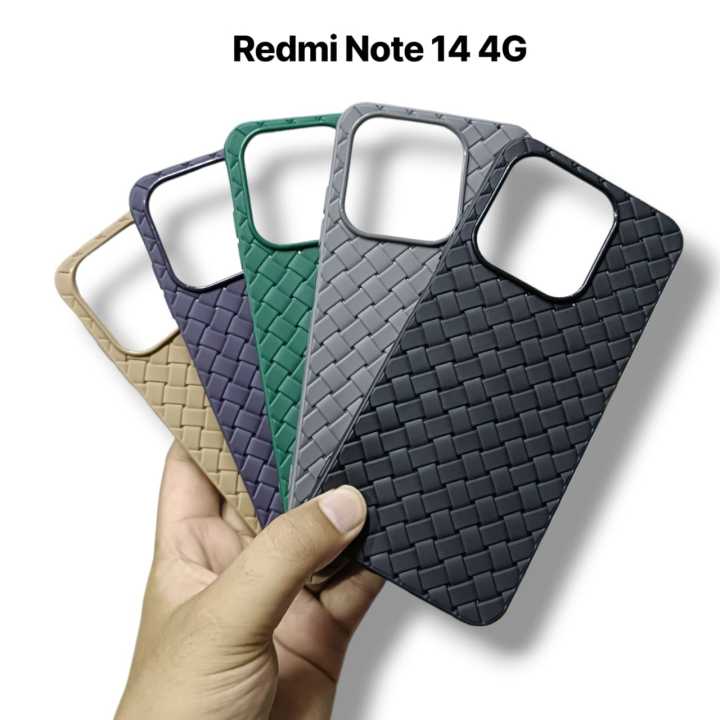 Redmi Note 14 4G Back Cover Premium Soft Matt Woven Design Protection Phone Case Redmi Note 14 4G