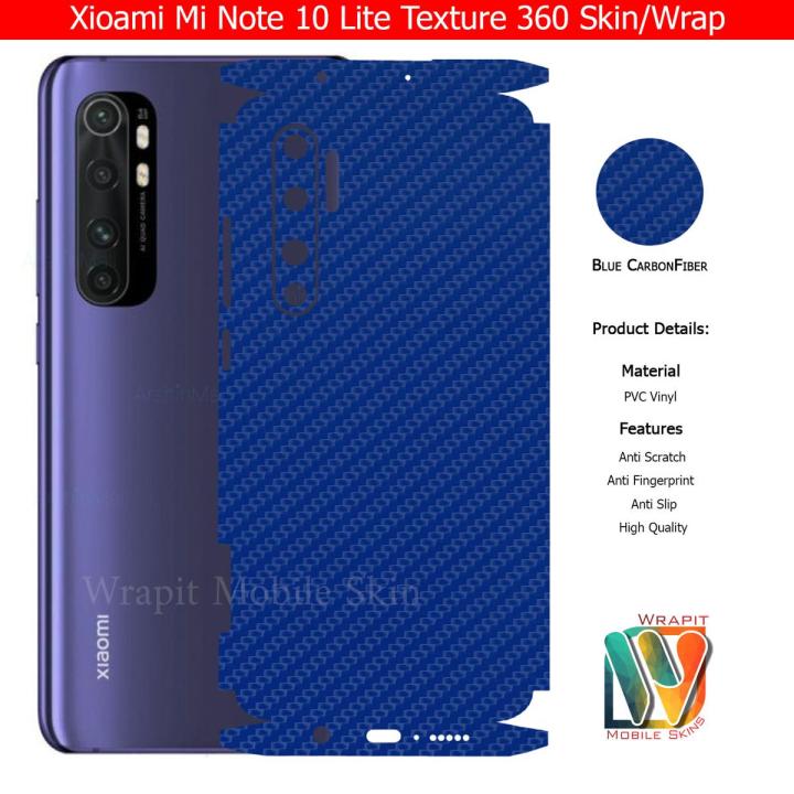 Xiaomi Mi Note 10 Lite Skin / Wrap 360 Protection Carbon fiber/ Matte/ Transparent/ Leather Back And Sides Included Camera Skin