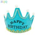 LED Happy Birthday Blue Headband Light up Crown Cap for Kids. 