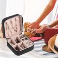 Jewelry Organizer Display Travel Jewelry Case Boxes Travel Portable Jewelry Box Leather Storage Organizer Earring Holder. 
