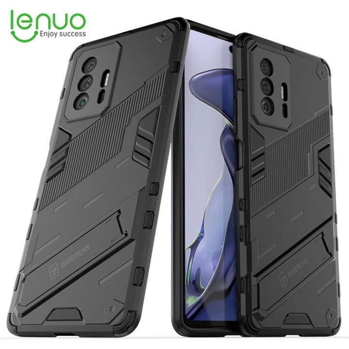 Lenuo Punk-Casing For Xiaomi 11T / 11T Pro Back Cover Eight-Color Anti-Fall And Anti-Slip Phone Bracket Lens Protection Cover Lovers Case