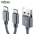 100% Original Infinix XPL02 Metal Micro USB And Type C Cable For Abdroid 5V 1.2~2A Grey / Infinix 2 in 1 Cable XPL02 Fast Charging 5V 1.2~2A / Infinix 2 in1 fast Charger Cable -XPL02. 