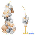 Gold Metal Wedding Arch Backdrop Stand, Set of 2 Curved Top Wedding Arch Frames, Balloon Flower Frame Backdrop Stand for Wedding Ceremony Birthday Photo Background Party Supplies Decorations. 