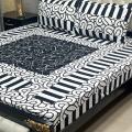 Embroidered Patch Work King Size BedSheet - High Quality - Cotton Satin Double Bedsheet Embroided - Rg collection. 