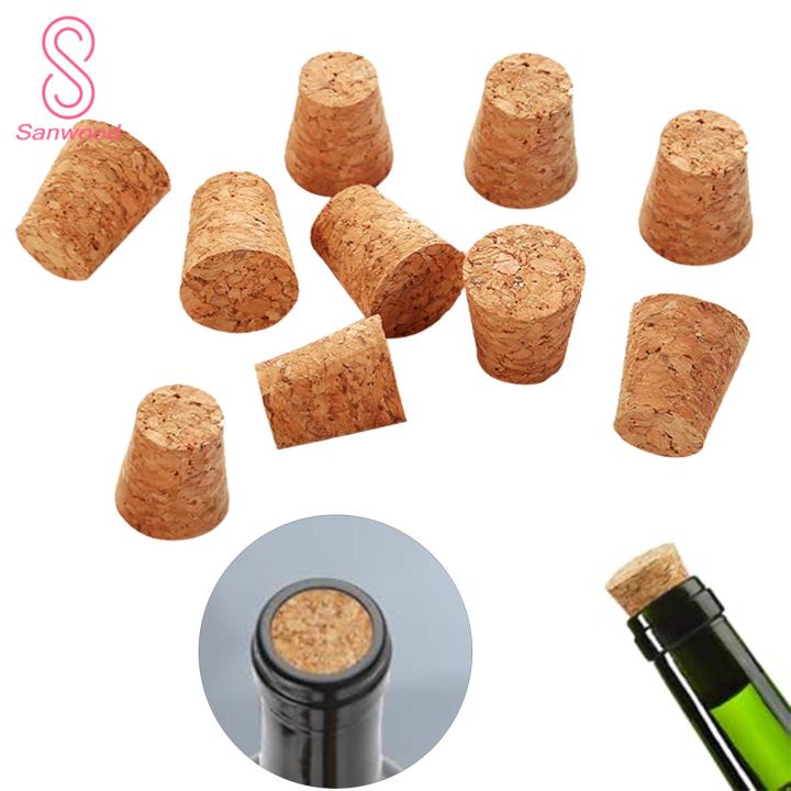Wine Bottle Cork 10pcs Biodegradable Wooden Wine Bottle Stoppers Leakproof Reusable Corks for Wine Bottles Southeast Asian Buyers' Choice Wine Bottle Seal