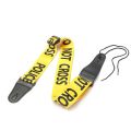 Guitar Strap Yellow "POLICE LINE DO NOT Cross" + Leather Guitar Stock Strap W0U7. 