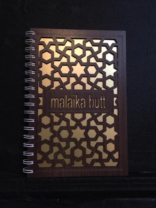 diary - notebook - wooden cover - unique gift item - laser engraved - creative bundles