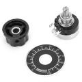 RV24YN20S Potentiometer Knob Scale Set Carbon Film Potentiometer + Dial Scale Plate + Knob 100K. 