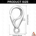 Lobster Clasps Stainless Steel Silver Connector for DIY Crafting Findings, Gold Lobster Claw Clasp for Handmade Necklace, Bracelet Jewelry Making Accessories Fastener Hook. 
