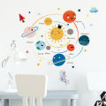 Cartoon solar system planets wall sticker child kids room home mural removable Podazz. 