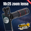 Apexel 18x25 Mobile Zoom Lens | 18X HD Telescope Camera Lens with Clip | Long Distance Photography, Moon Shot, Travel, Sports, Wildlife, Concert Zoom Lens for All Smartphones. 