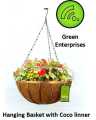 1 Hanging Basket metal frame size 12 coco linner for Garden (Outdoor) Indoor Decor. 