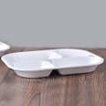 White Multi-Section Melamine Serving Plate. 