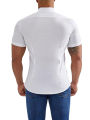 Canis-Men Casual Shirt, Solid Color Short Sleeve Lapel Neck Slim Fit Button-Down Leisure Tops. 