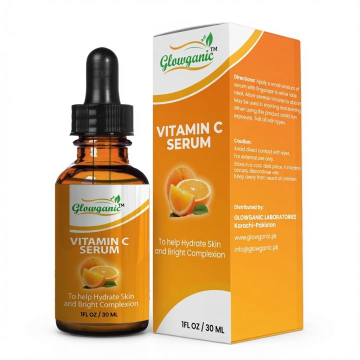 Glowganic Vitamin C Face Serum 30ml | Brightening Face Serum | Dark Spot Remover | Anti Aging | Acne Marks | Glowing Skin | For Men & Women