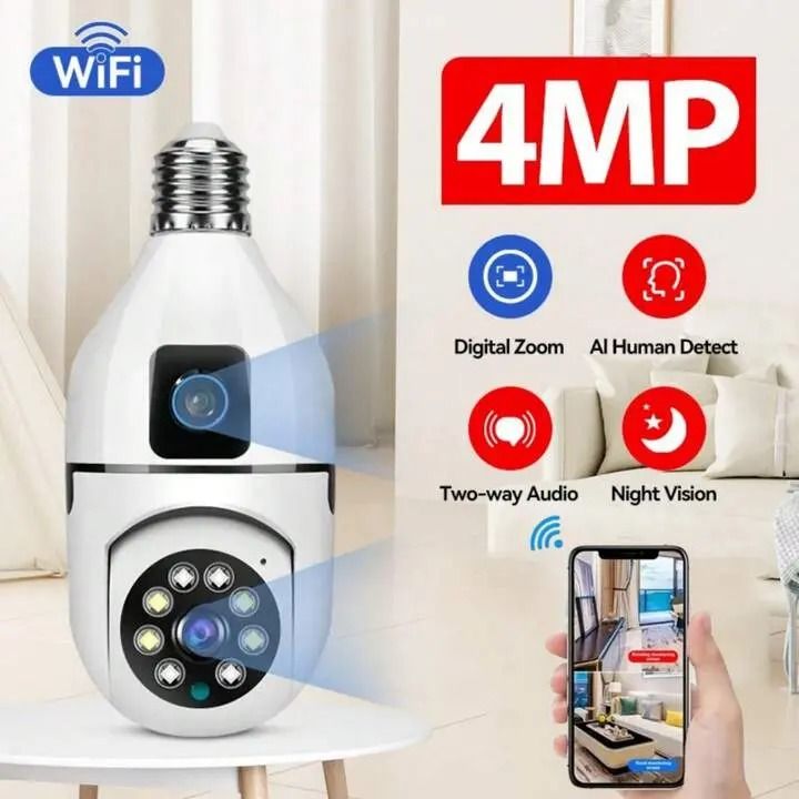 V380 Pro 1080P HD 2mp +2mp 4mp digital Dual Lens security Camera double ...