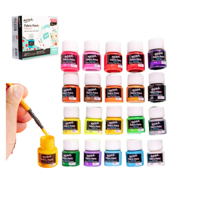 Mont Marte Textile & Fabric Paint Set Permanent Textile Paints (20ml Each)